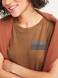 Graphic Linen-Blend Muscle Tee for Women