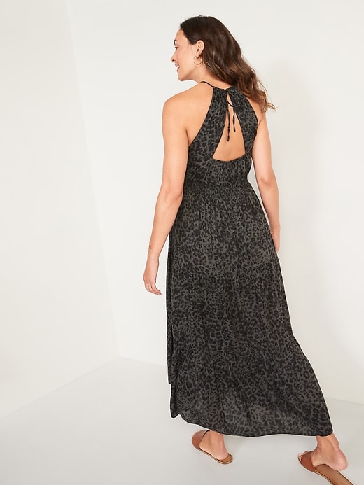 Image number 2 showing, Maternity Sleeveless Tiered Leopard-Print Maxi Swing Dress