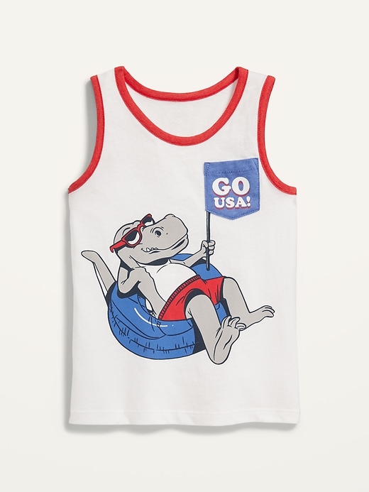 View large product image 1 of 2. "Go USA!" Pocket Tank Top for Toddler Boys