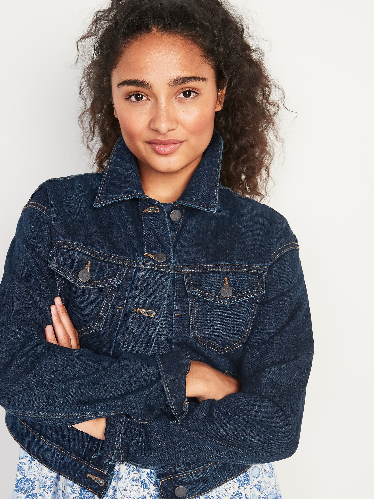 Cropped Non-Stretch Jean Jacket for Women | Old Navy