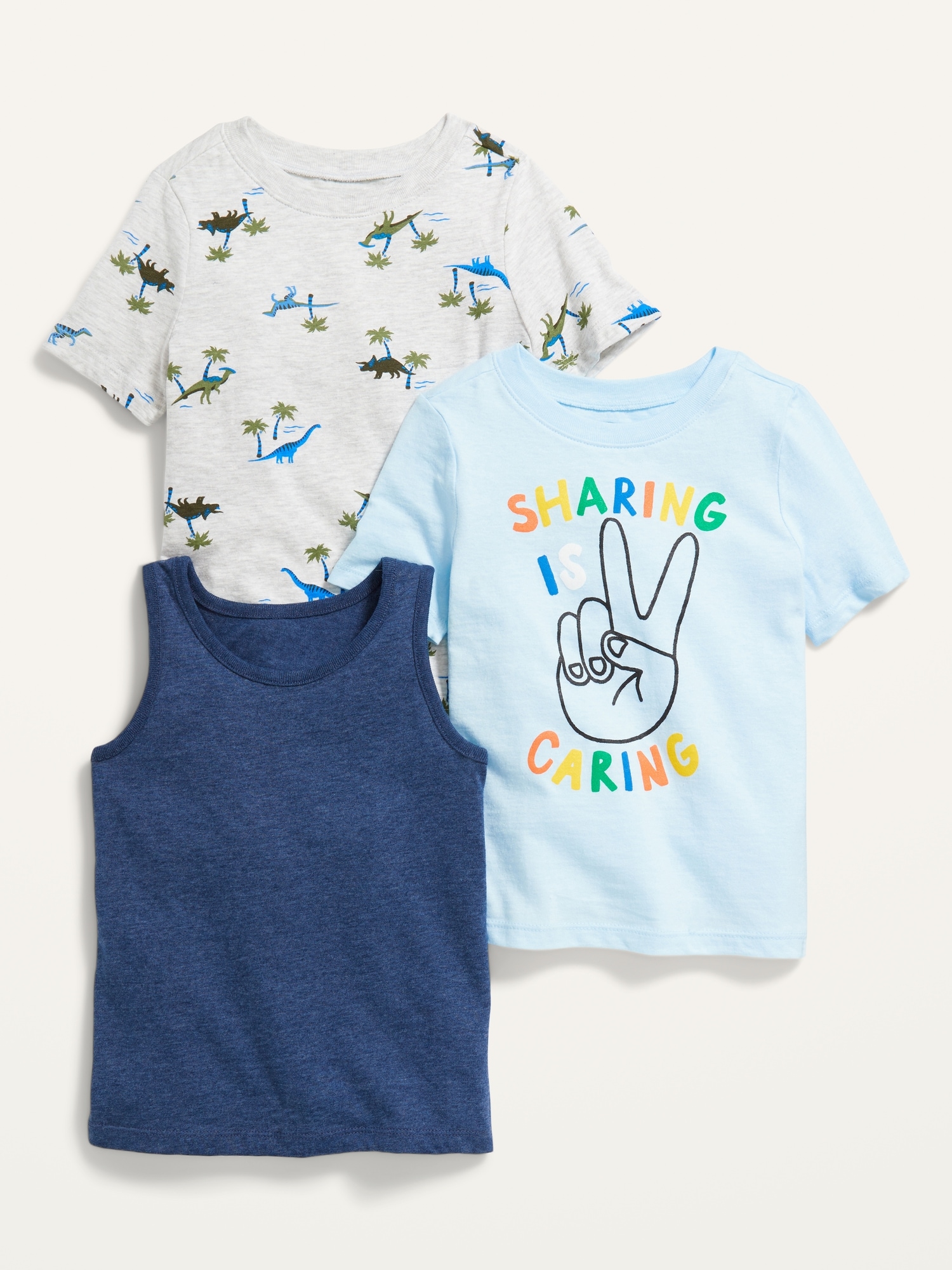 Unisex 3-Pack Tees and Tank Top for Toddler