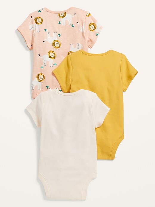 View large product image 2 of 2. Unisex 3-Pack Short-Sleeve Bodysuit for Baby