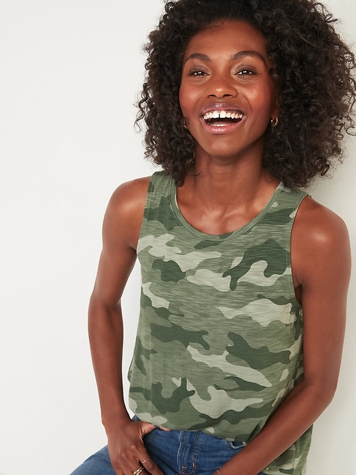 Old Navy Luxe Printed High-Neck Tank Top for Women. 1