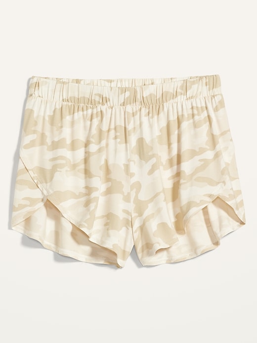View large product image 2 of 2. High-Waisted Sunday Sleep Ultra-Soft Dolphin-Hem Pajama Shorts -- 3-inch inseam