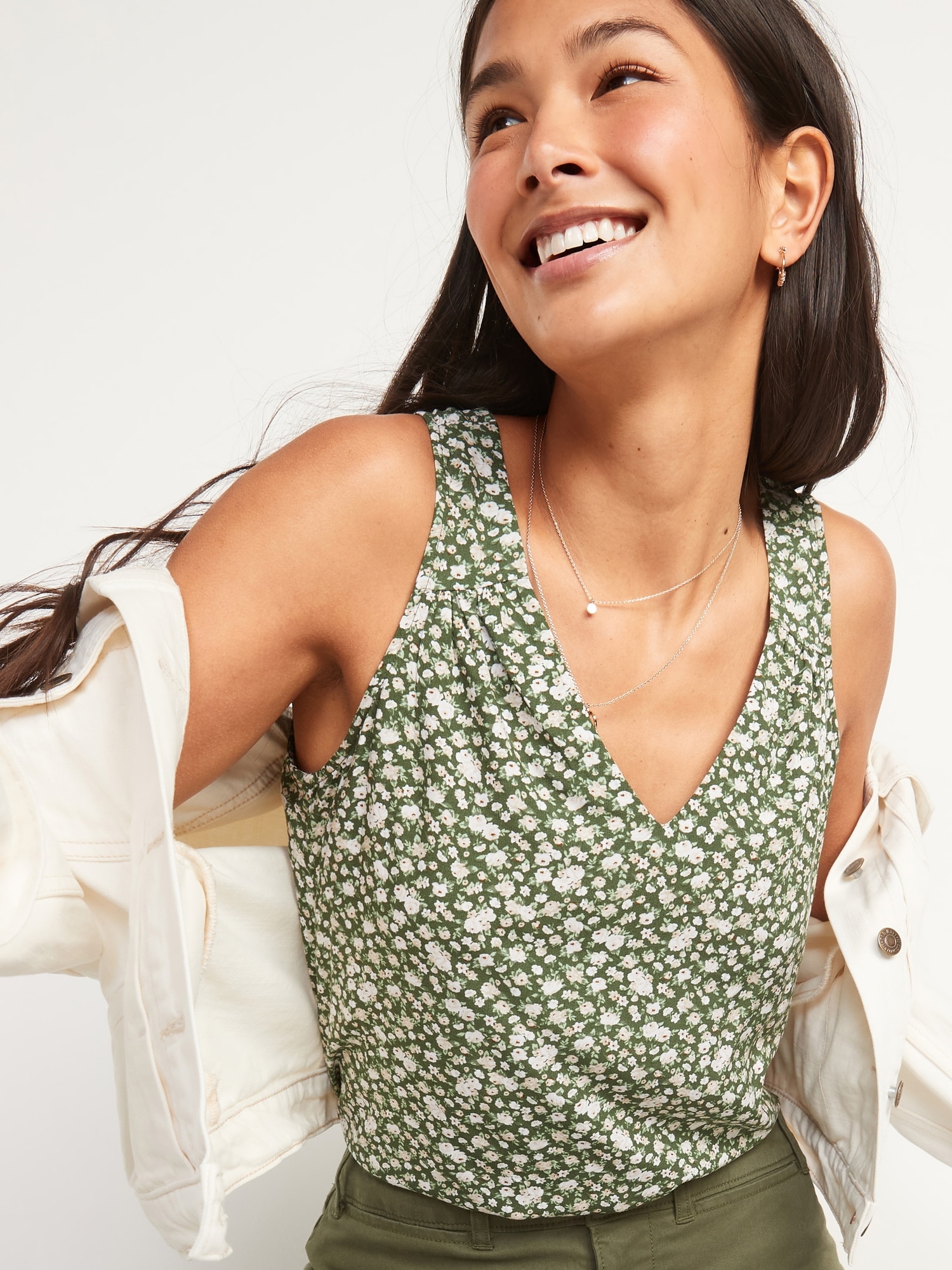 sleeveless keyhole top