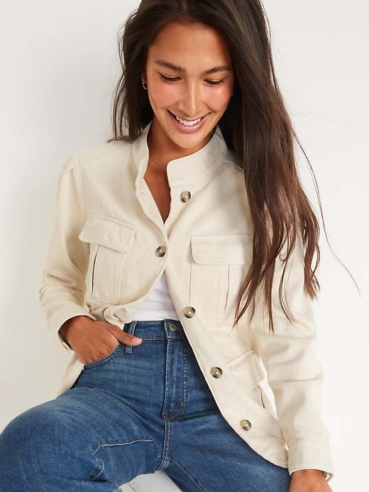 Image number 1 showing, Twill Utility Jacket for Women