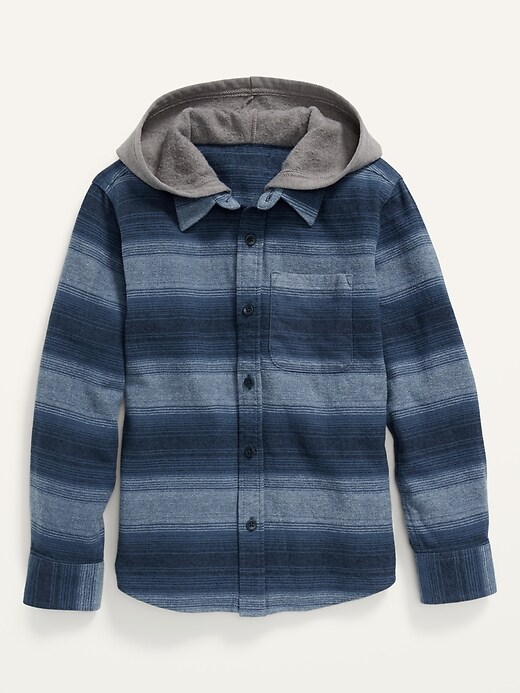 Old Navy Flannel Hoodie Pocket Shirt For Boys. 1