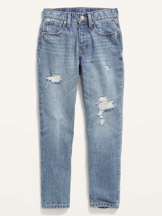 View large product image 2 of 3. High-Waisted O.G. Straight Built-In Tough Button-Fly Non-Stretch Jeans for Girls
