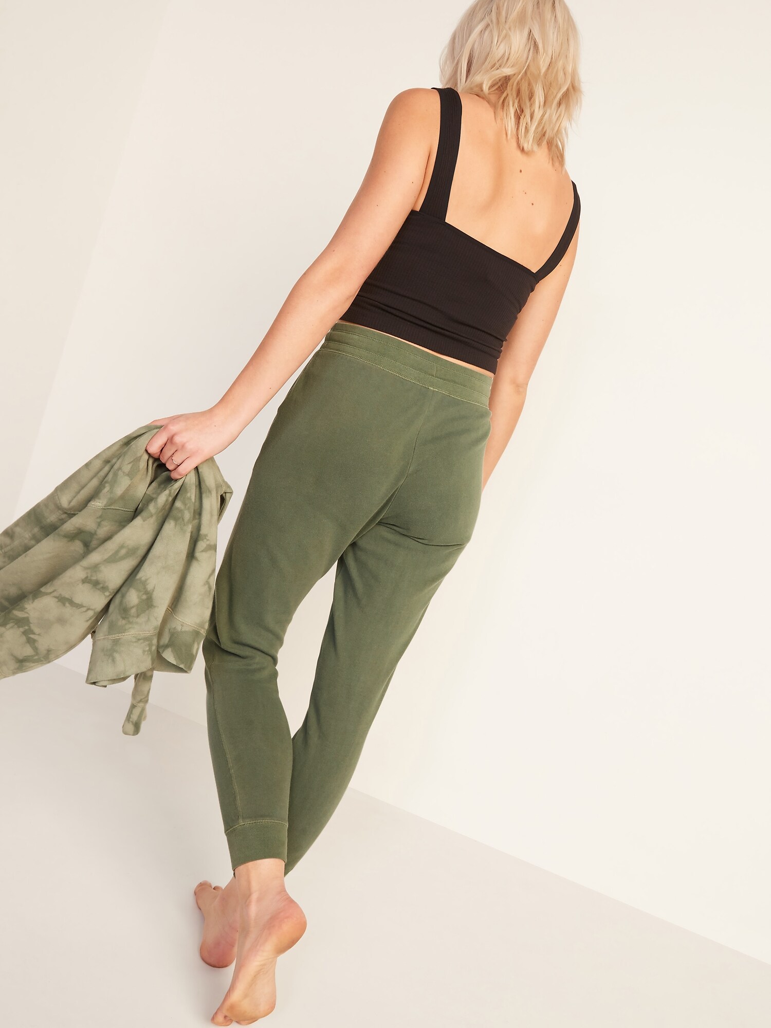 high waisted jogger trousers