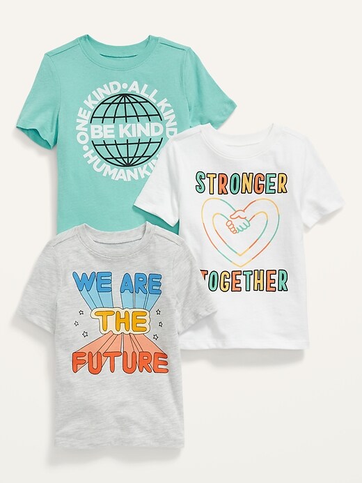 View large product image 1 of 1. Unisex Short-Sleeve Graphic T-Shirt 3-Pack for Toddler