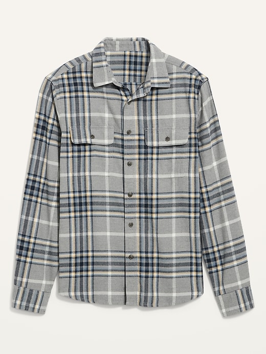 View large product image 2 of 2. Regular-Fit Patterned Flannel Shirt