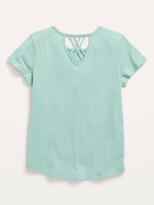View large product image 2 of 2. Softest Lattice-Back T-Shirt for Girls