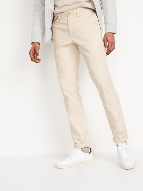 Slim Uniform Non-Stretch Chino Pants for Men - Wish Bone