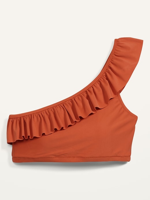 Image number 4 showing, Ruffled One-Shoulder Swim Top