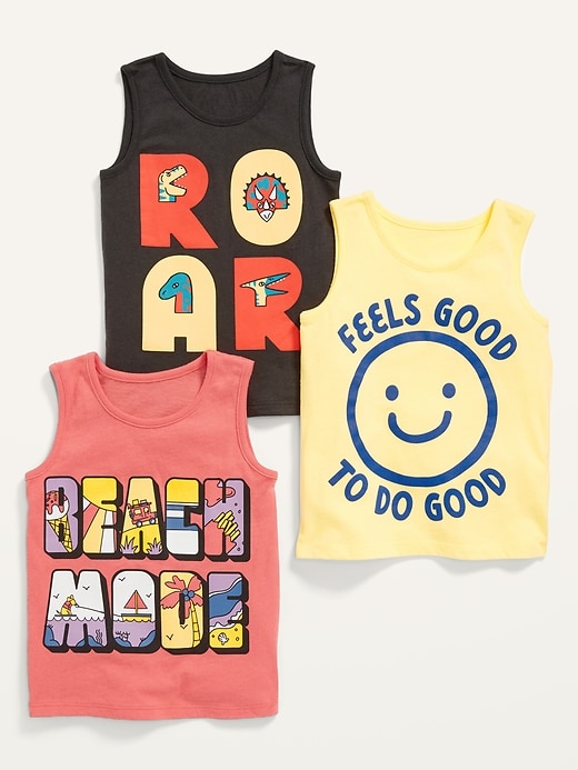 View large product image 1 of 2. Unisex Graphic Tank Top 3-Pack for Toddler