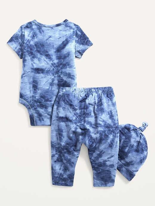 View large product image 2 of 3. 3-Piece Matching Tie-Dye Layette Set for Baby