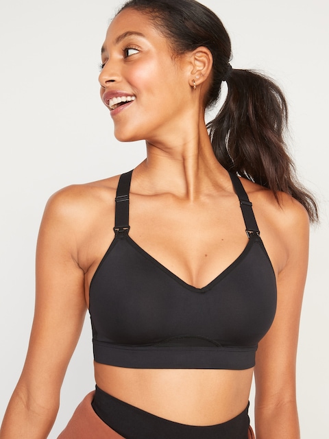 Maternity High Support Nursing Sports Bra - Black Jack