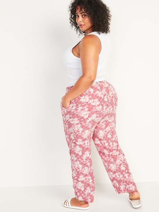 Image number 2 showing, High-Waisted Tie-Dyed Plus-Size Linen-Blend Wide-Leg Pants