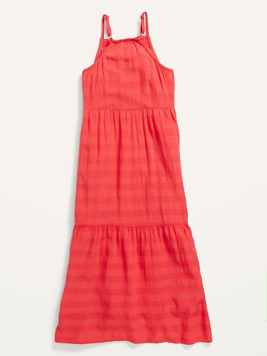 View large product image 2 of 2. Sleeveless Striped Tiered Maxi Dress for Girls