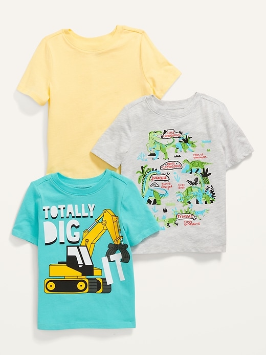 View large product image 1 of 1. Unisex 3-Pack Short-Sleeve Graphic T-Shirt for Toddler
