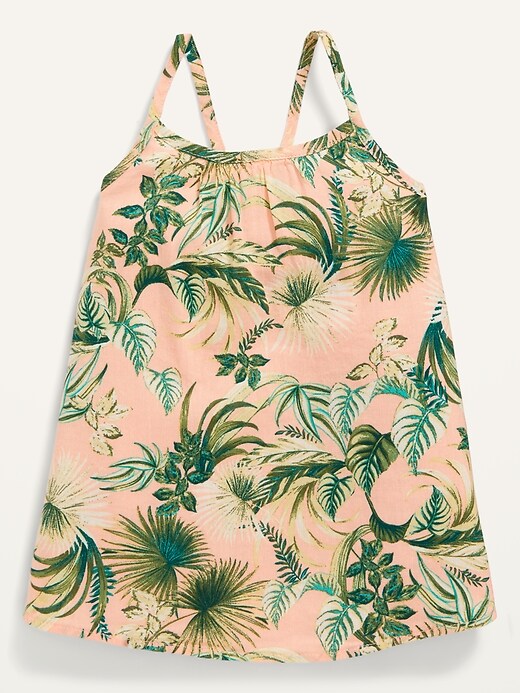 View large product image 1 of 2. Tropical-Print Sleeveless Swing Top for Toddler Girls