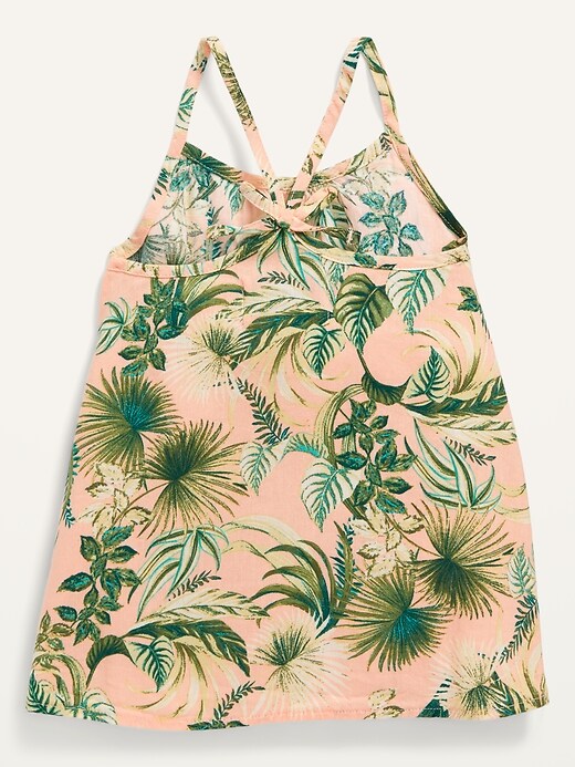 View large product image 2 of 2. Tropical-Print Sleeveless Swing Top for Toddler Girls