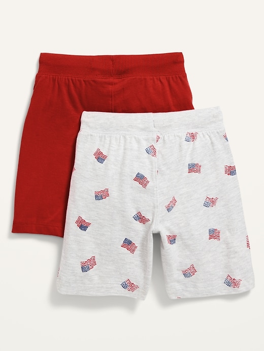 View large product image 2 of 2. Unisex 2-Pack Functional-Drawstring Jersey Shorts for Toddler