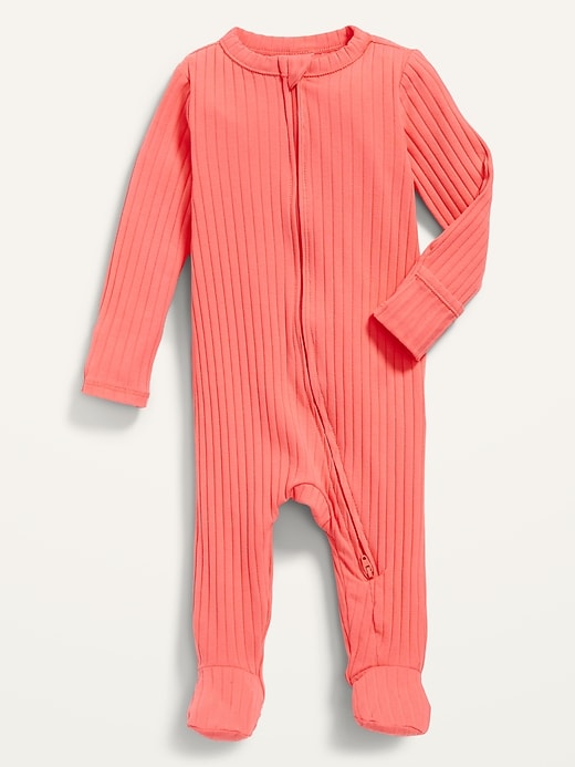 View large product image 1 of 2. Unisex Wide Rib-Knit Sleep & Play One-Piece for Baby