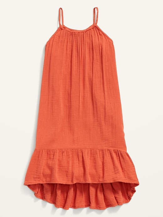 View large product image 1 of 2. Sleeveless Textured Hi-Lo Dress for Girls