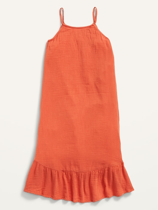 View large product image 2 of 2. Sleeveless Textured Hi-Lo Dress for Girls