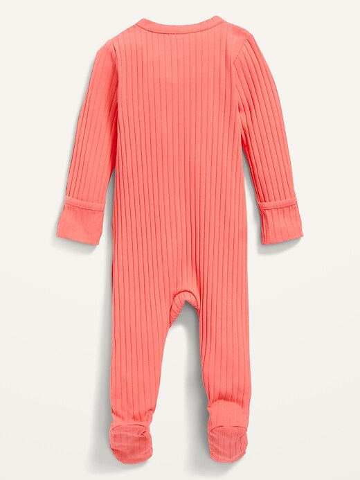 View large product image 2 of 2. Unisex Wide Rib-Knit Sleep & Play One-Piece for Baby