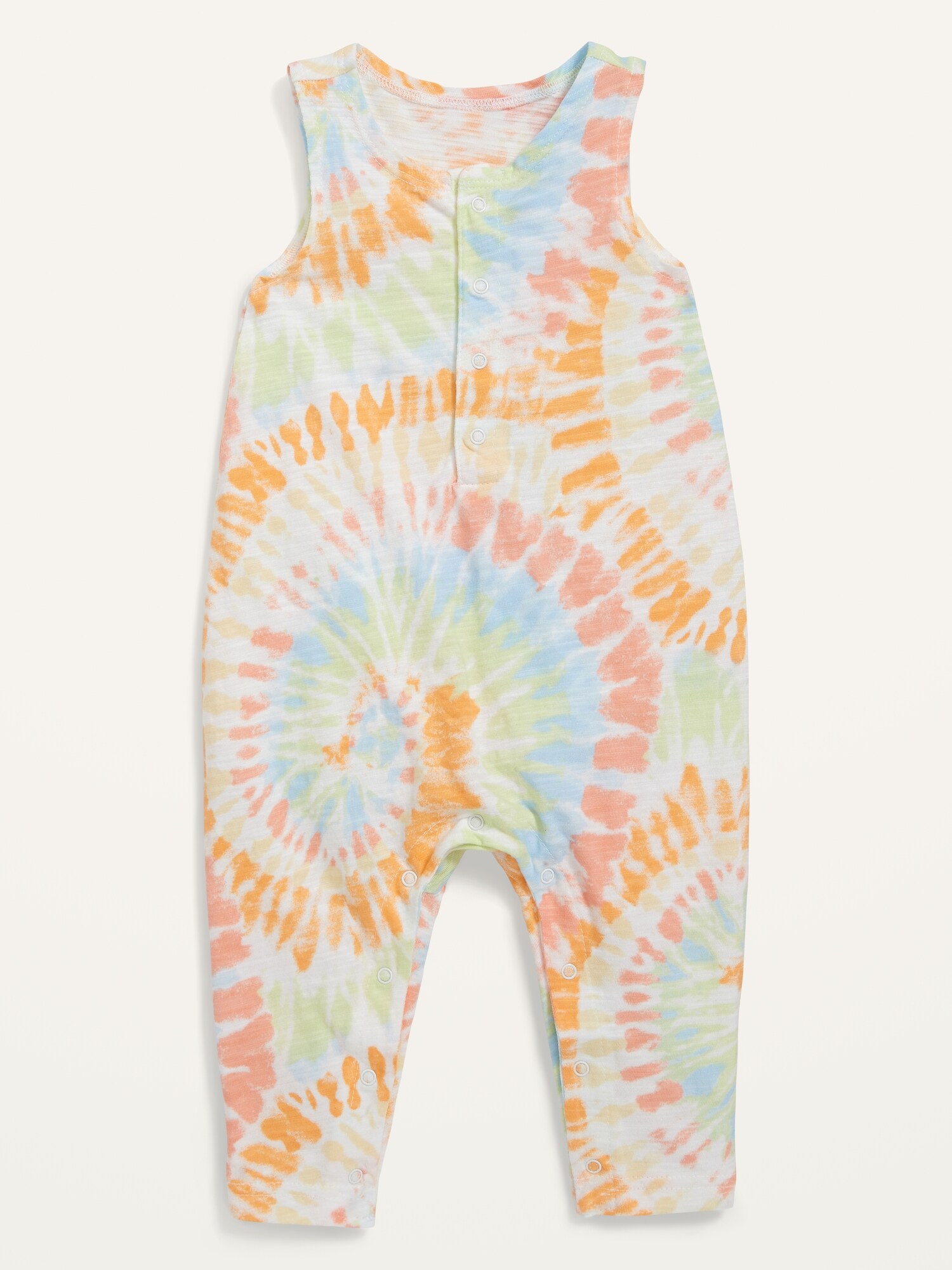 Unisex Sleeveless Henley One-Piece for Baby