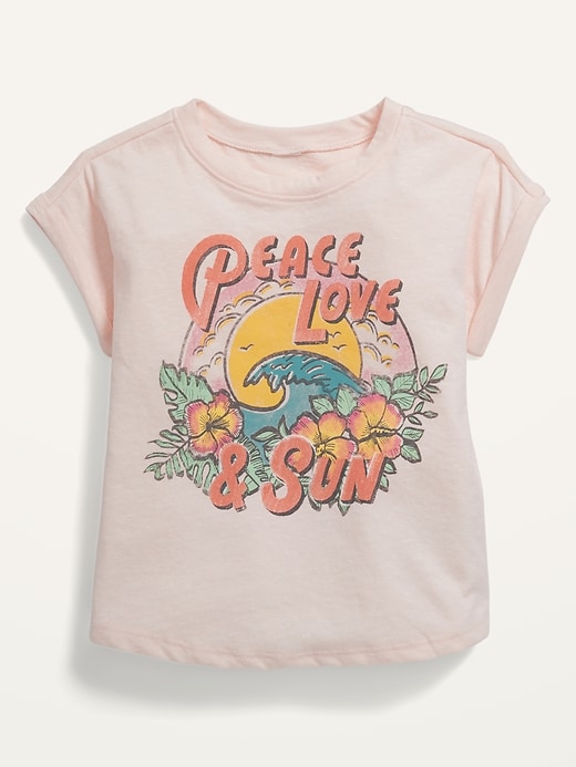 View large product image 1 of 2. Vintage Graphic Dolman-Sleeve T-Shirt for Toddler Girls