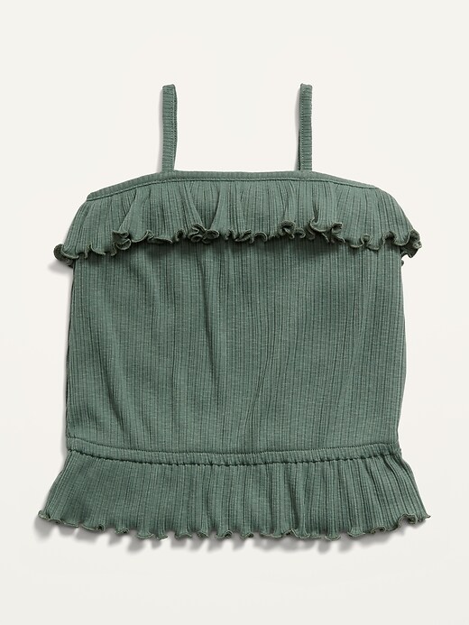 View large product image 1 of 2. Ruffled Rib-Knit Peplum-Hem Cami for Toddler Girls