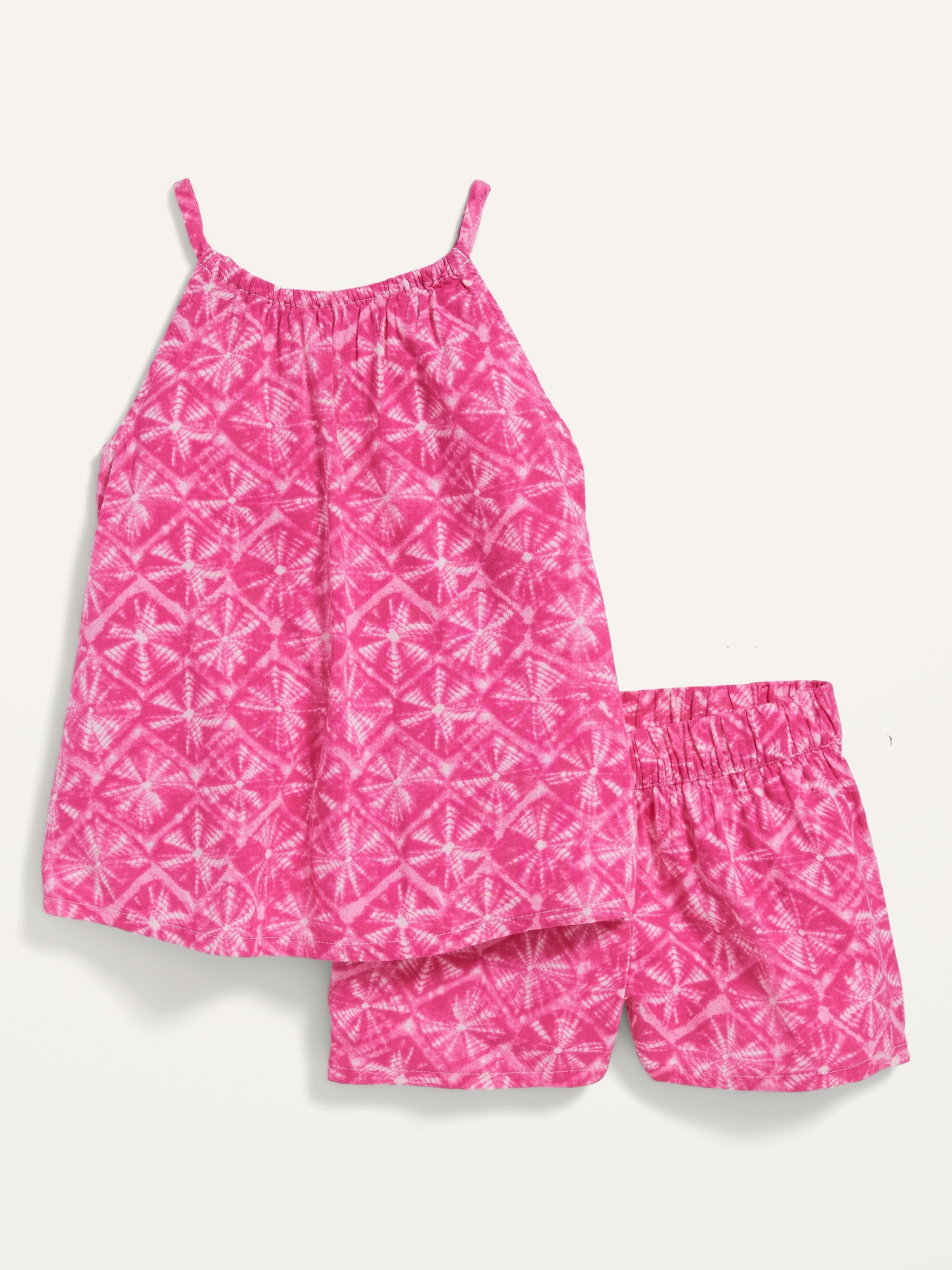 Printed Sleeveless Top & Shorts 2-Piece Set for Toddler Girls