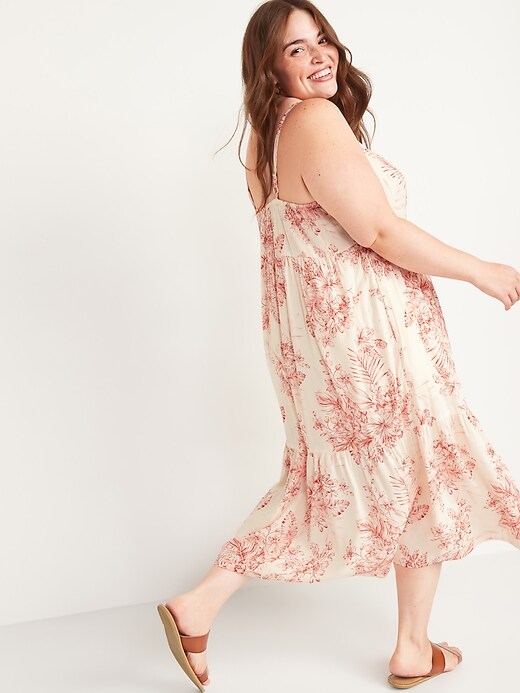 Image number 2 showing, Tiered Tie-Neck Plus-Size Maxi Swing Dress