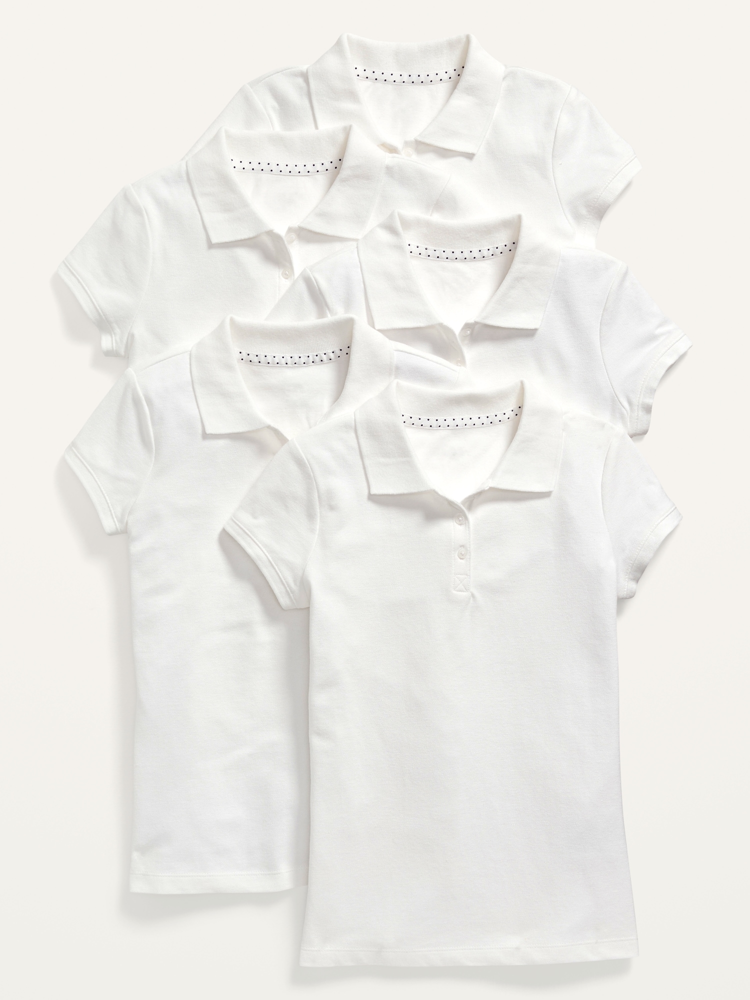 Uniform Short-Sleeve Polo Shirt 5-Pack for Girls