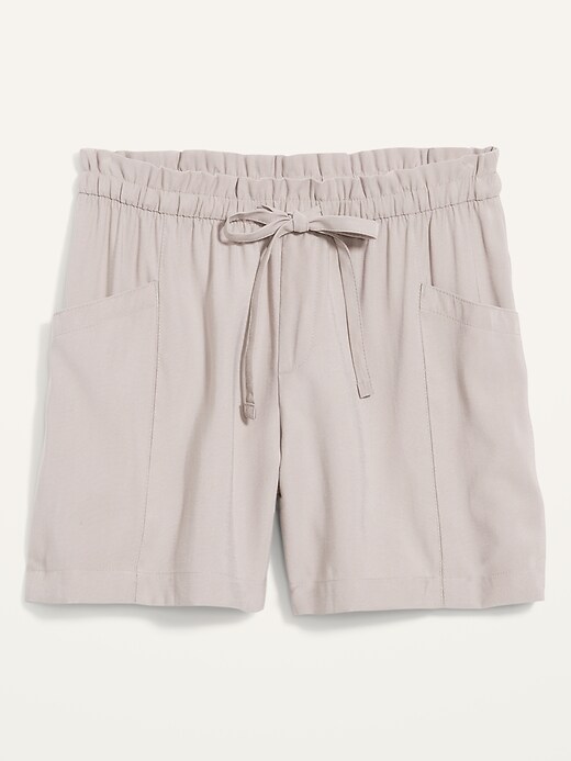 Image number 4 showing, High-Waisted Soft-Twill Utility Shorts for Women -- 5-inch inseam 