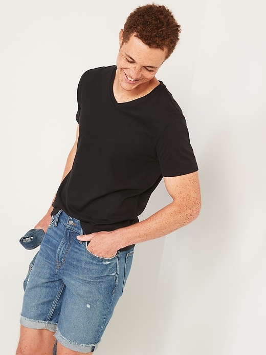 Image number 1 showing, Soft-Washed V-Neck T-Shirt for Men
