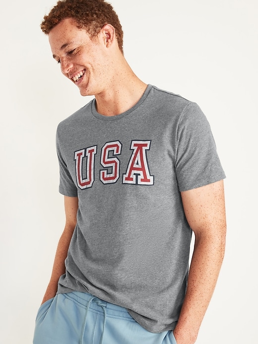 Image number 1 showing, Soft-Washed Crew-Neck Graphic T-Shirt