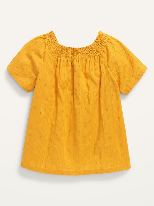 View large product image 1 of 2. Short-Sleeve Clip-Dot Swing Top for Toddler Girls