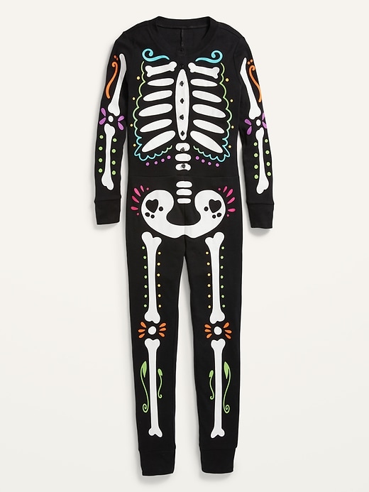 View large product image 2 of 2. Gender-Neutral Snug-Fit Matching Halloween One-Piece Pajamas For Kids
