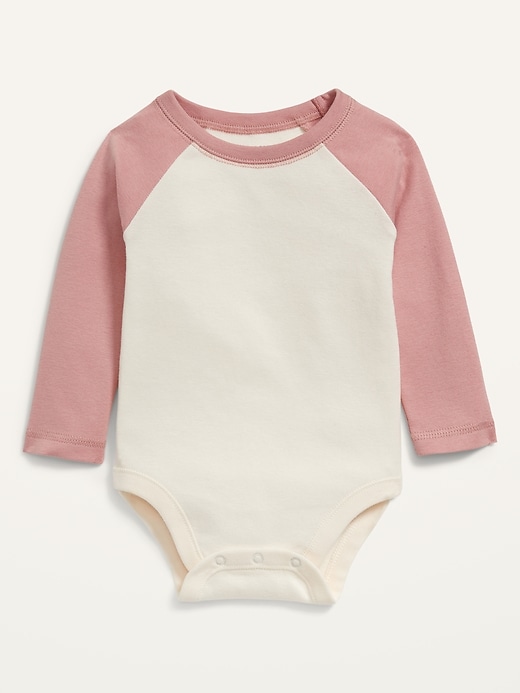 View large product image 1 of 2. Unisex Raglan-Sleeve Bodysuit for Baby