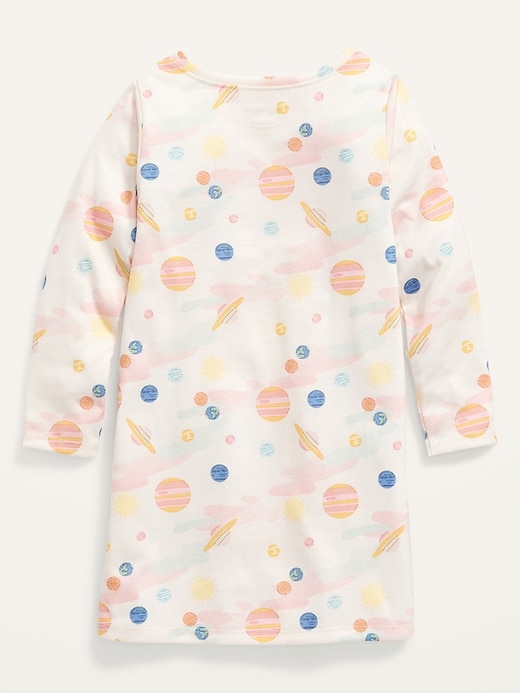 View large product image 2 of 2. Printed Long-Sleeve Nightgown for Toddler Girls