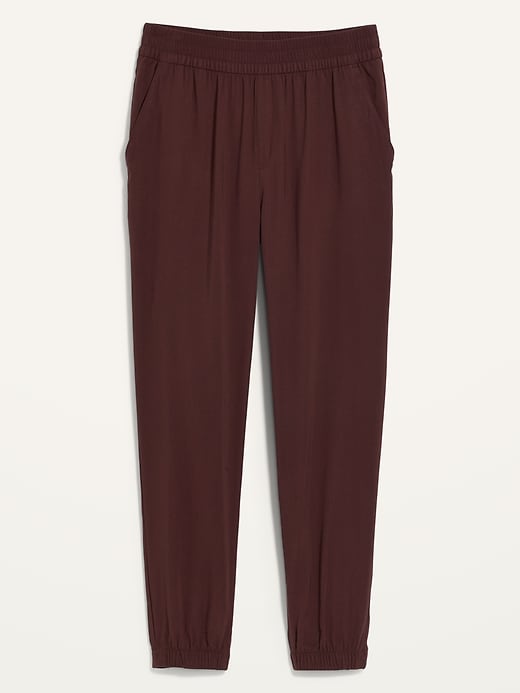 Image number 4 showing, High-Waisted Twill Jogger Pants for Women
