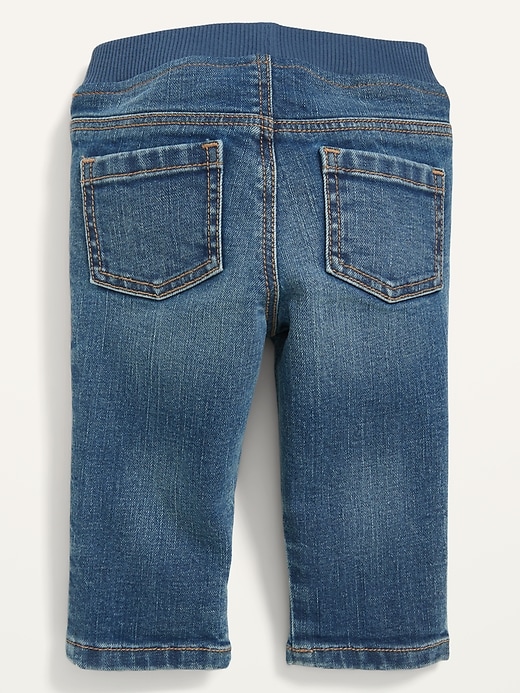 View large product image 2 of 2. Unisex Rib-Knit-Waist Medium-Wash Pull-On Skinny Jeans for Baby