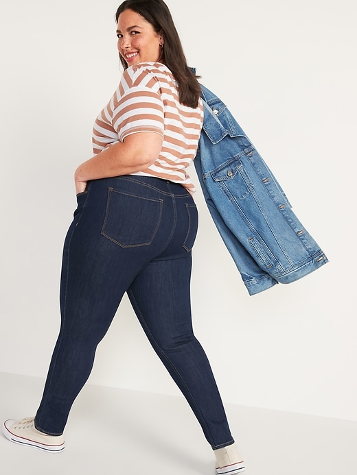 Image number 8 showing, High-Waisted Dark-Wash Super Skinny Jeans for Women