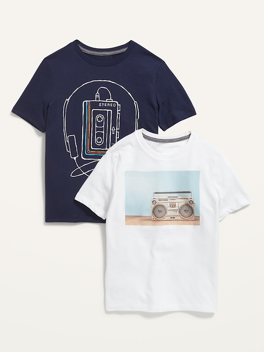 View large product image 1 of 1. 2-Pack Short-Sleeve Graphic T-Shirt For Boys