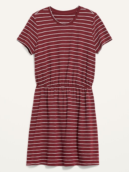 Image number 4 showing, Waist-Defined Striped Slub-Knit Mini T-Shirt Dress for Women