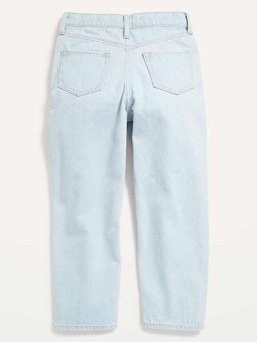 View large product image 2 of 2. High-Waisted  Slouchy Straight Light-Wash Ripped Jeans for Girls